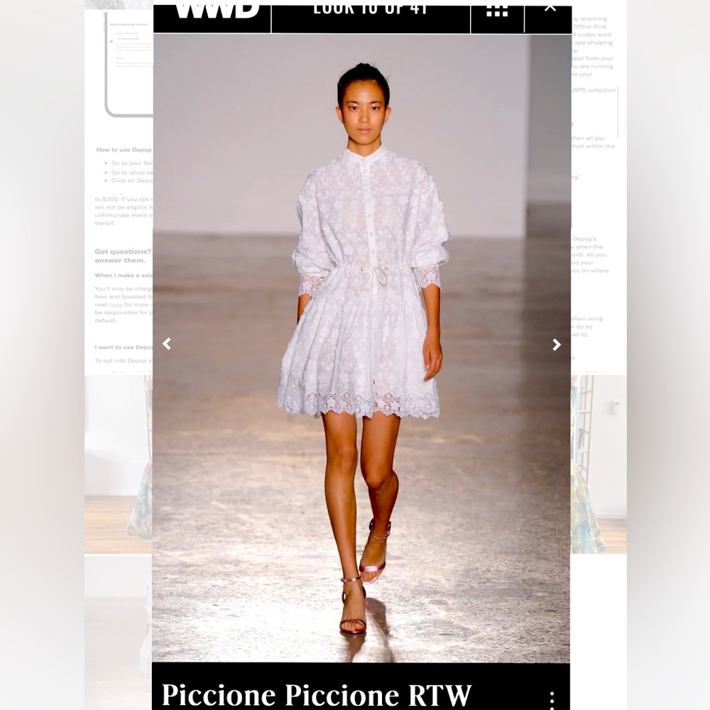 PICCIONE PICCIONE white eyelet dress size 40 is 4